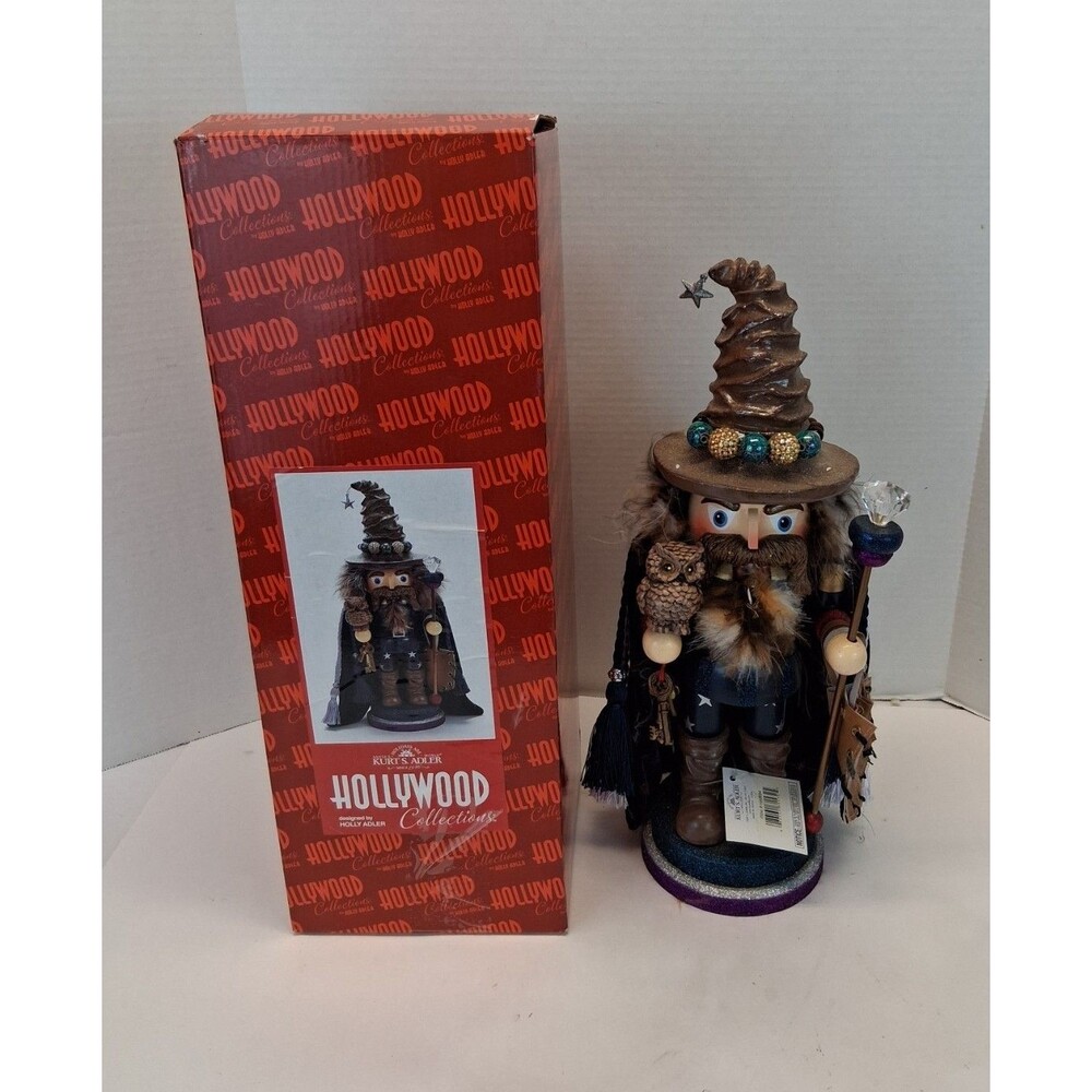 Kurt Adler Hollywood Nutcracker Wizard Owl 15" Holly Adler HA0284 w/Box & Tags